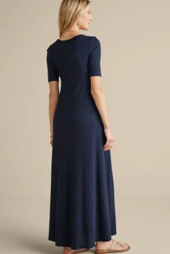 Soft Surroundings Dresses-Textured Short Sleeve Santiago Dress