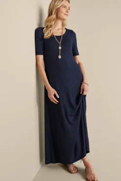 Soft Surroundings Dresses-Textured Short Sleeve Santiago Dress