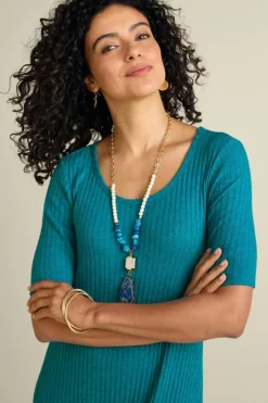 Soft Surroundings Dresses-Textured Short Sleeve Santiago Dress