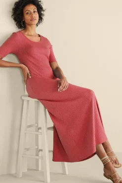 Soft Surroundings Dresses-Textured Short Sleeve Santiago Dress