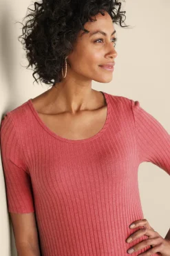 Soft Surroundings Dresses-Textured Short Sleeve Santiago Dress