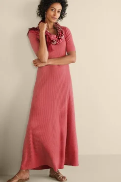 Soft Surroundings Dresses-Textured Short Sleeve Santiago Dress