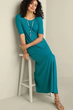 Soft Surroundings Dresses-Textured Short Sleeve Santiago Dress