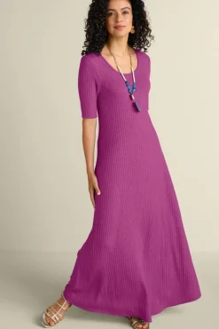 Soft Surroundings Dresses-Textured Short Sleeve Santiago Dress