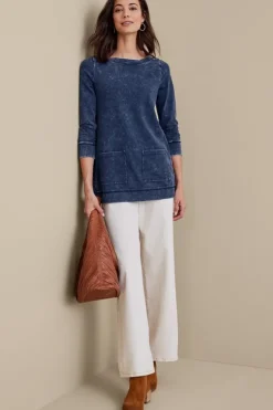 Soft Surroundings Tops-Washed Make It Snappy Pullover